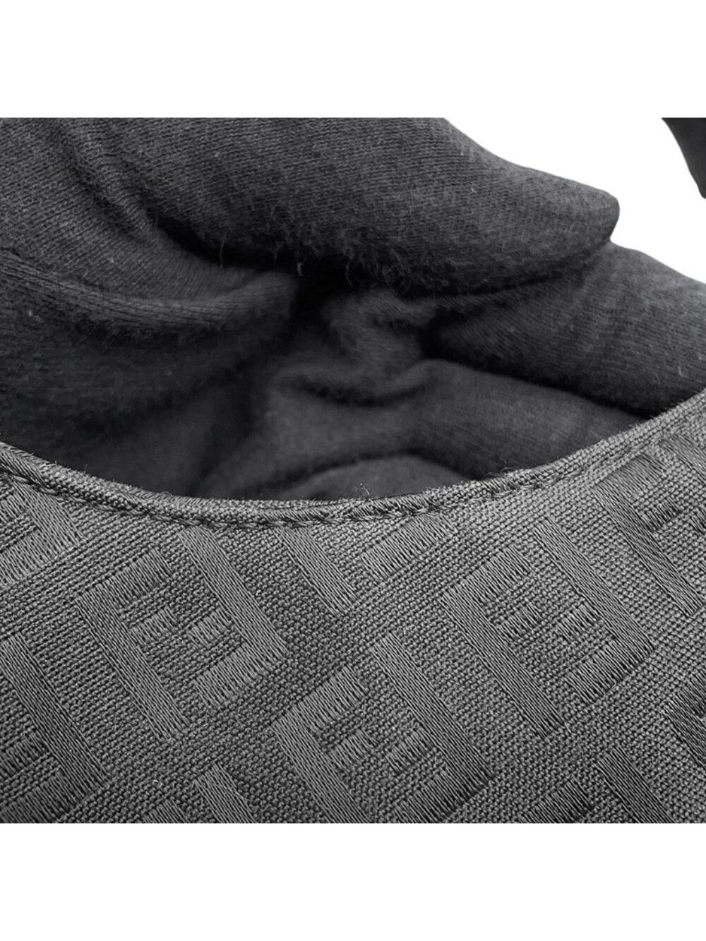 Fendi Handbag Zucchino Shoulder Canvas Leather Bag Black - Picture 8 of 10